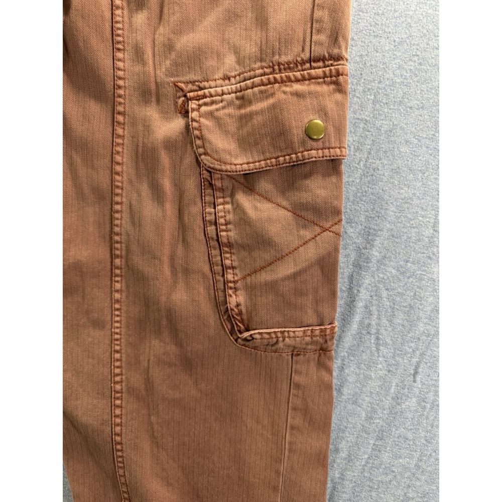Free People Tahiti Cargo Crop Pants Sz Medium Dusty Rose Utility Cotton Wide Leg - Picture 7 of 13